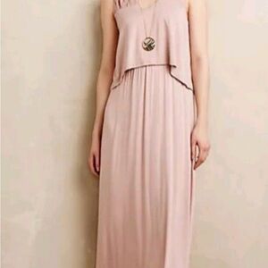 Anthropologie Amadi Muskmallow Elegant Pink Sleeveless Maxi Dress